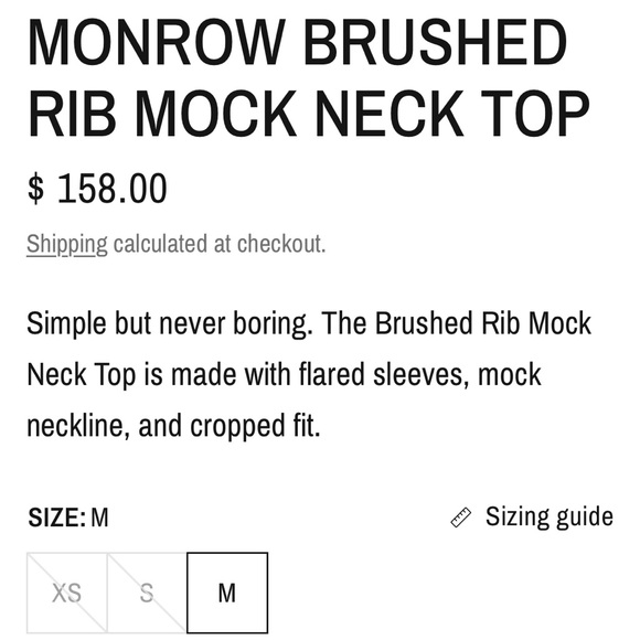 MONROW BRUSHED RIB MOCK NECK TOP - Picture 9 of 9
